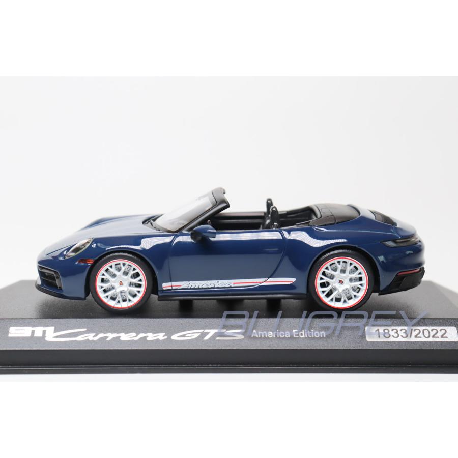 ディーラーモデル 1/43 ポルシェ 911 (992) カレラ GTS カブリオレ アメリカ エディション ブルー Porsche Carrera Cabriolet ミニカー｜blugrey｜03