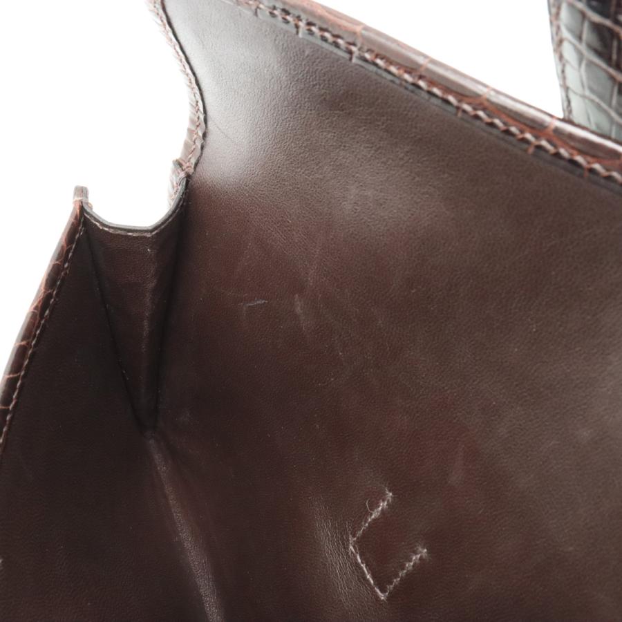 HERMES エルメス ジジェ ミニ クラッチバッグ セカンドバッグ アリゲーター クロコダイル ワニ革 ダークブラウン □K刻印 | HERMES | 04