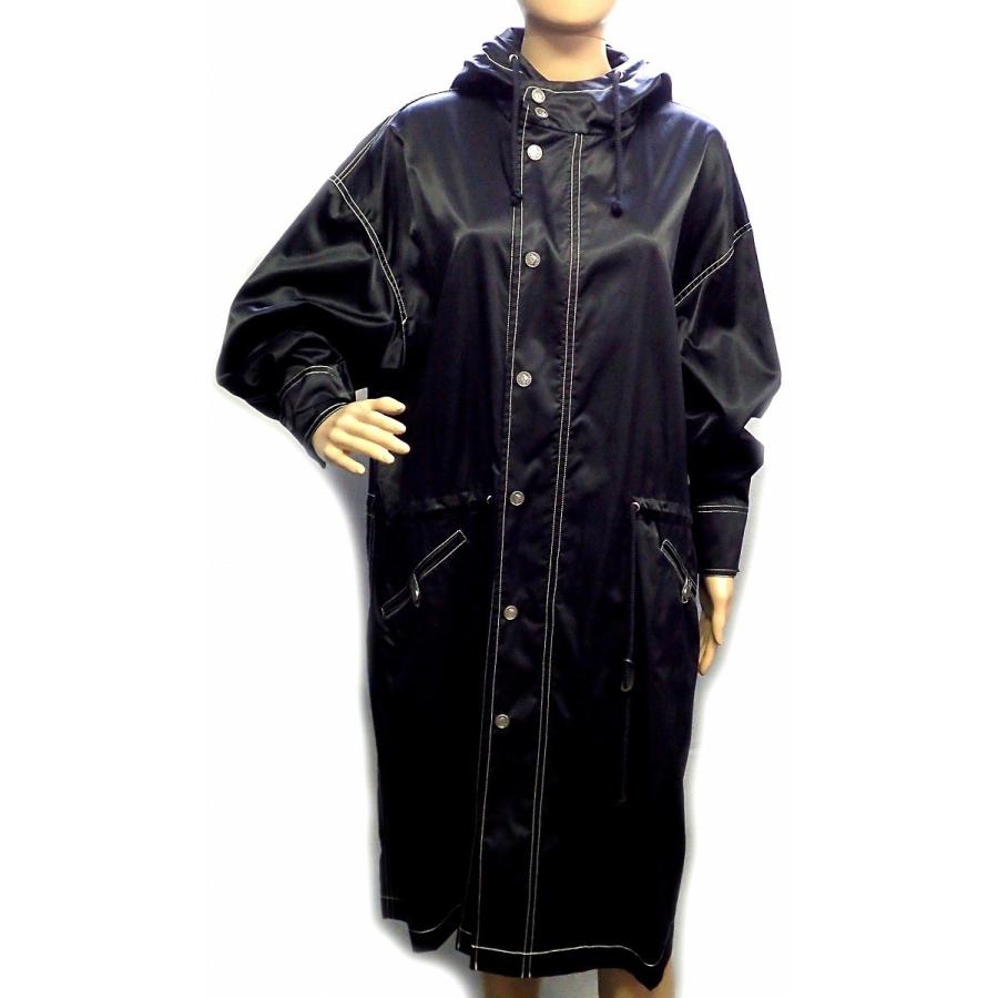 有名なブランド アパレル Chanel シャネル クリーニング済 K 34 黒 ブラック ポリウレタン9 ポリアミド38 コットン53 レインコート フードコート ロングコート レディース 財布 帽子 ファッション小物