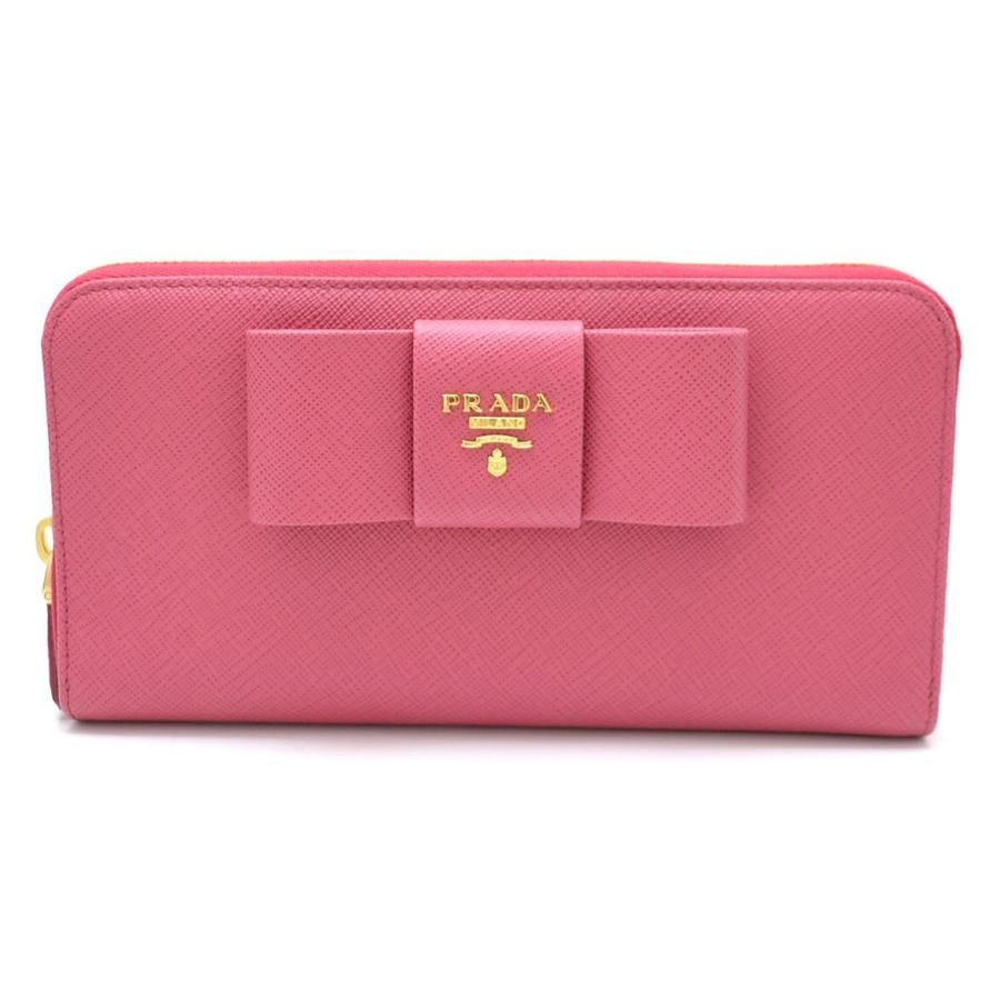 激安特価 財布 Prada プラダ リボン モチーフ ラウンドファスナー 長財布 Saffiano Fiocco サフィアーノ 型押しレザー Peonia フューシャピンク 1ml506 U 高級感 Www Doctor Plan Com