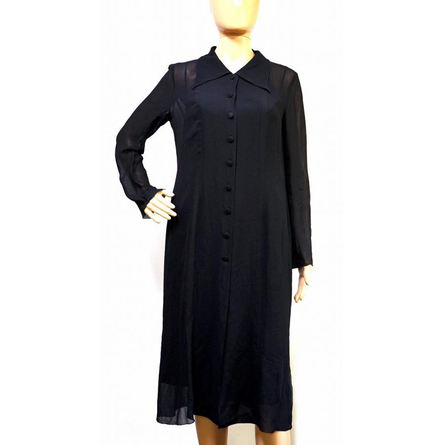 CHANEL シャネル ロングドレス レディース キャミソール 上下セット ココマークボタン 絹 シルク100% ブラック 黒 #40 | CHANEL