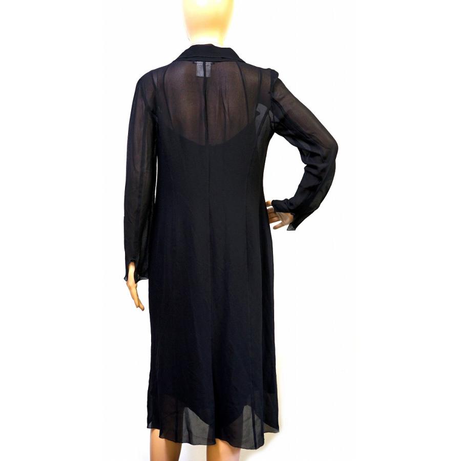 CHANEL シャネル ロングドレス レディース キャミソール 上下セット ココマークボタン 絹 シルク100% ブラック 黒 #40 | CHANEL | 01