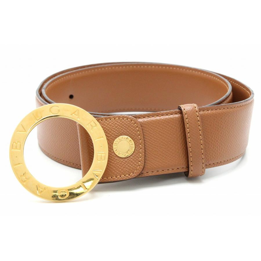 かわいい ベルト メンズ ブルガリブルガリ ブルガリ Bvlgari ラウンドロゴバックル U カット済み ゴールド金具 茶 ブラウン レザー 財布 帽子 ファッション小物