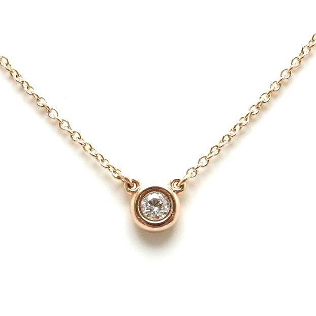 安い Tiffany Co ティファニー バイザヤード ネックレス K18pg 1pダイヤモンドt Co 750 ピンクゴールド ペンダント アクセサリー ブランドジュエリー 肌触りがいい Hill Country Visitor Com