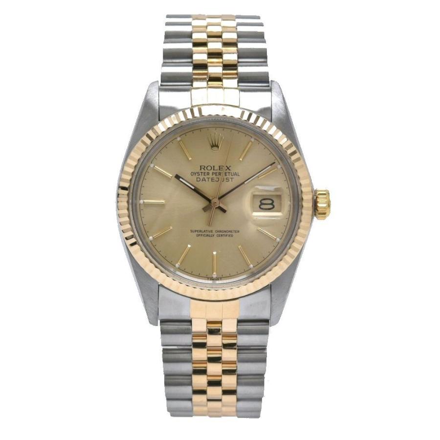 Rolex ロレックス デイトジャスト ゴールド文字盤 デイト Ss Yg 9番 メンズ 腕時計 中古 Blumin 通販 Yahoo ショッピング