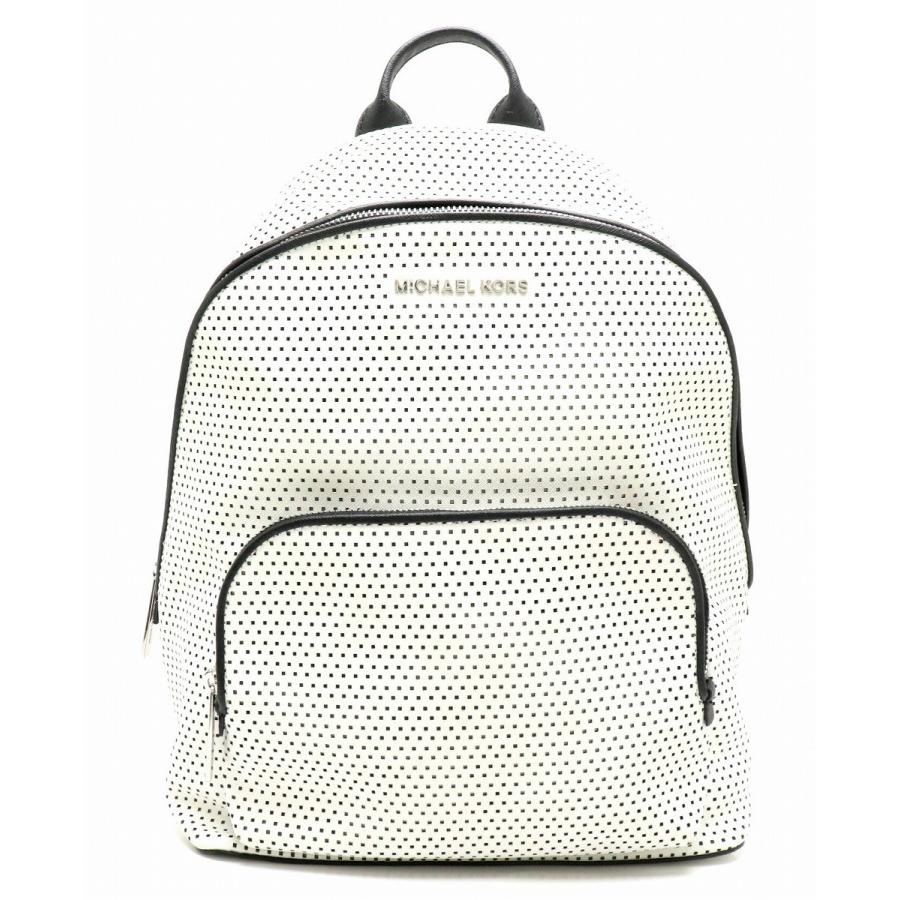 Michael Kors マイケル コース バックパック リュックサック リュック パンチング レザー ホワイト 白 ブラック 黒 35s9slcb6t 中古 S Blumin 通販 Yahoo ショッピング