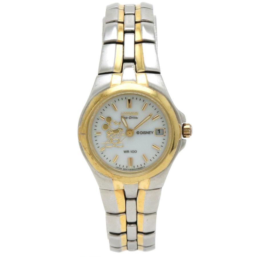 Citizen シチズン エコドライブ ディズニーコラボ ミッキー ソーラークォーツ ホワイト文字盤 Ss Gp コンビ レディース 腕時計 E011 K 中古 Blumin 通販 Yahoo ショッピング