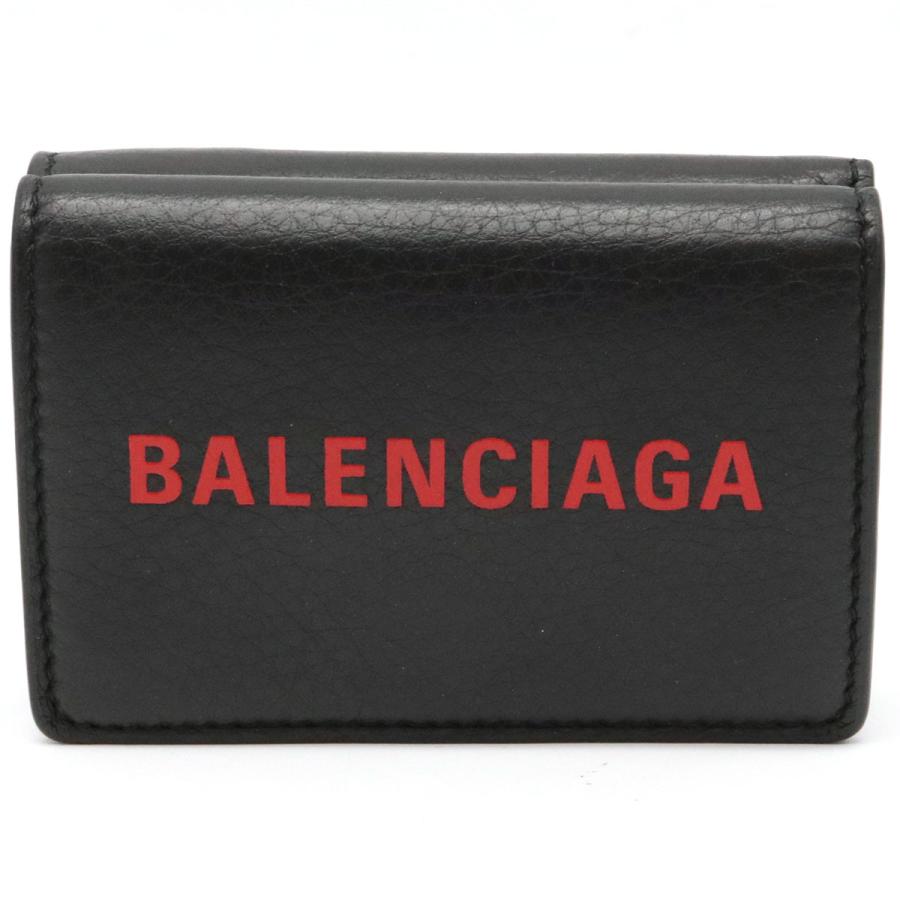 Balenciaga バレンシアガ ロゴ エブリデイ 3つ折財布 コンパクト スモールウォレット レザー ブラック 黒 レッド 赤 中古 Blumin 通販 Yahoo ショッピング