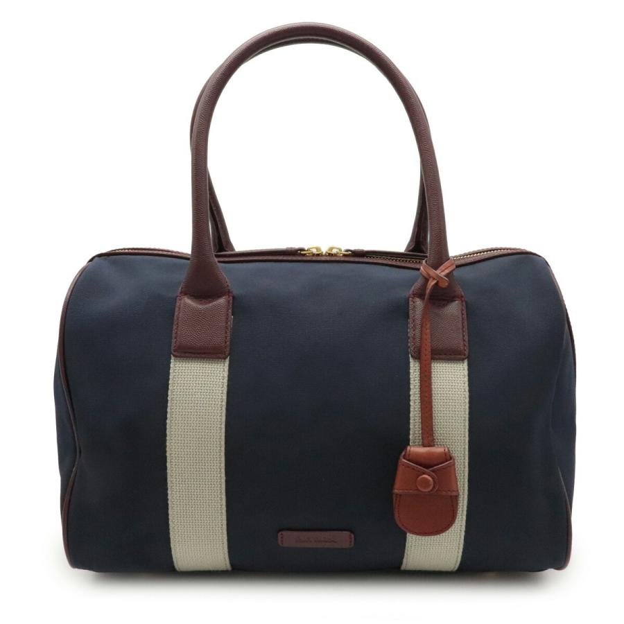 Paul Smith ポール スミス ポールスミス ハンドバッグ ボストンバッグ ナイロンキャンバス レザー ネイビー 紺 ボルドー 中古 Blumin 通販 Yahoo ショッピング