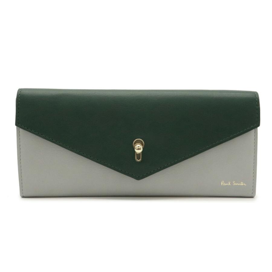Paul Smith ポール スミス ポールスミス キーホールエンベロープ 2つ折り長財布 バイカラー レザー グレー ダークグリーン 緑 Pwd864 中古 1005 Blumin 通販 Yahoo ショッピング