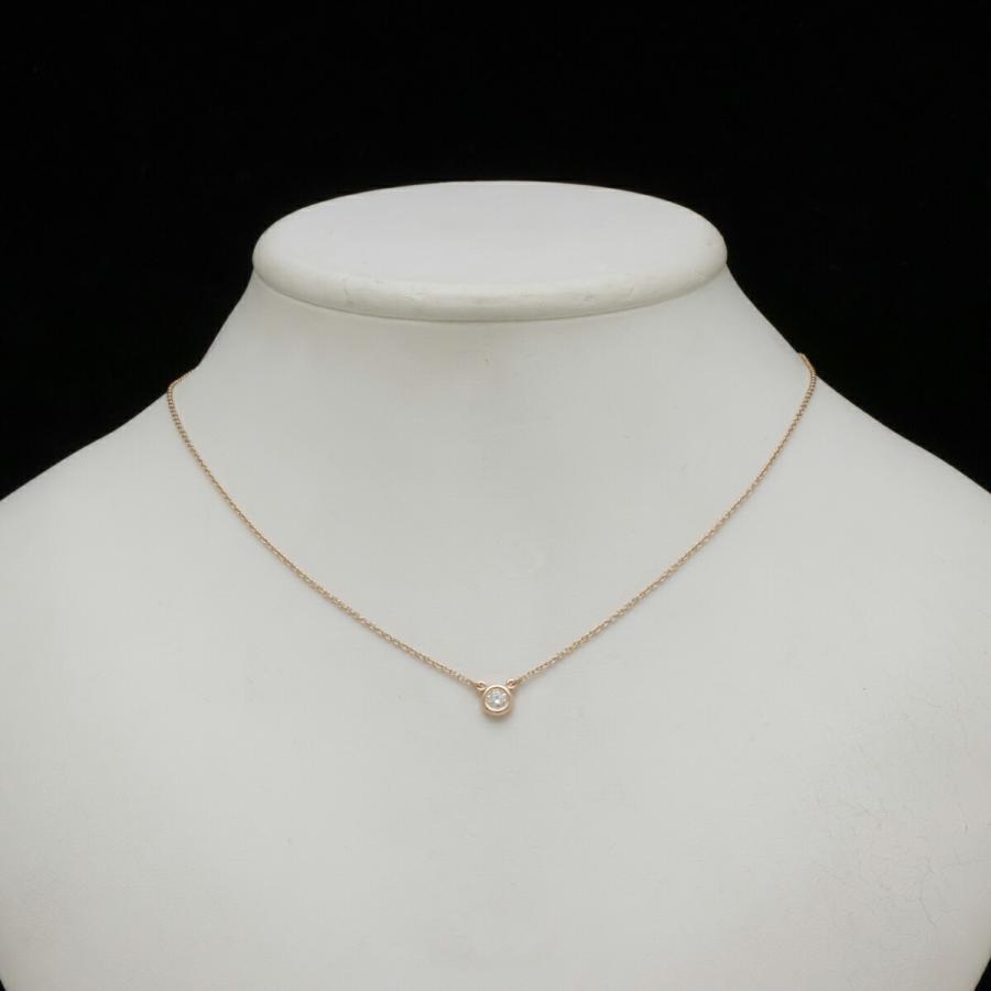 Tiffany Co ティファニー バイザヤード ダイヤ ネックレス ペンダント K18pg 750 ピンクゴールド 1pd ダイヤモンド 0 17ct 中古 Blumin 通販 Yahoo ショッピング