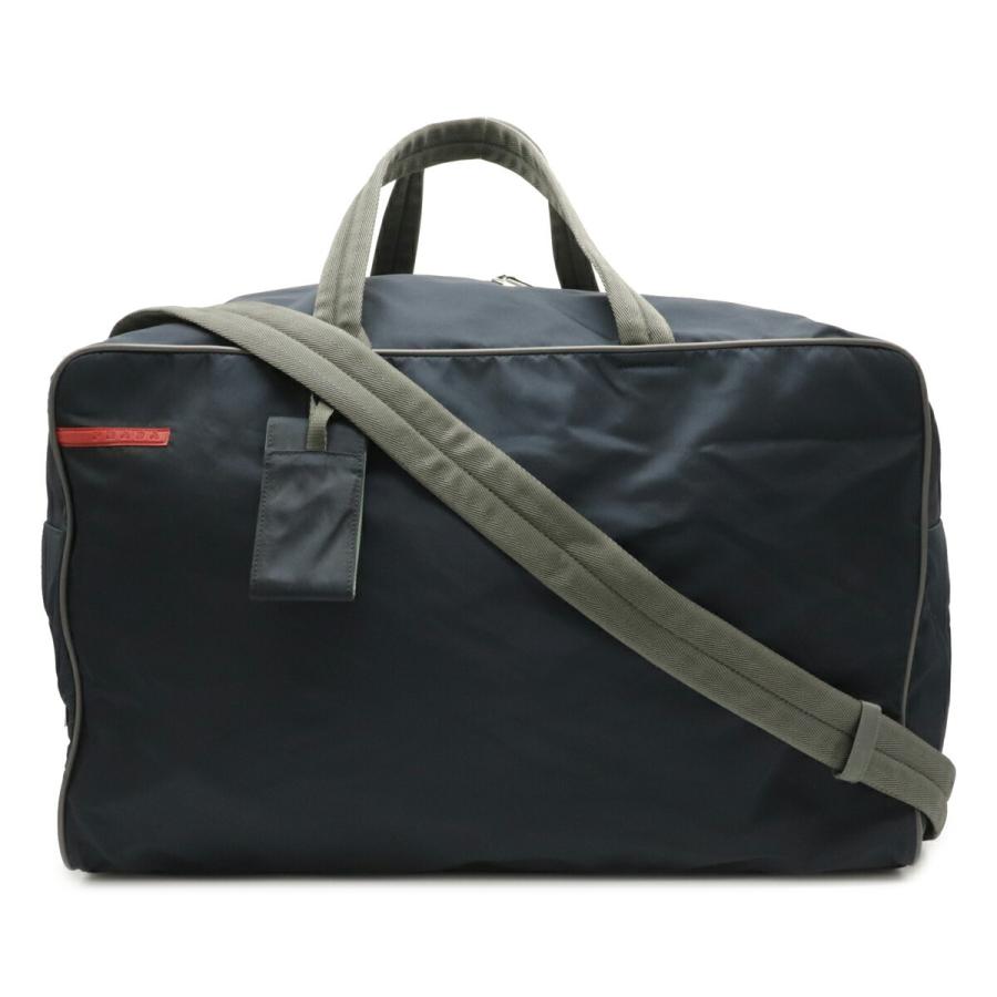 受賞店舗 Prada プラダ プラダスポーツ スポーツライン ボストンバッグ ショルダーバッグ 2way ナイロン 旅行カバン ネイビー 紺色 グレー 安いそれに目立つ Aleefsurgical Com