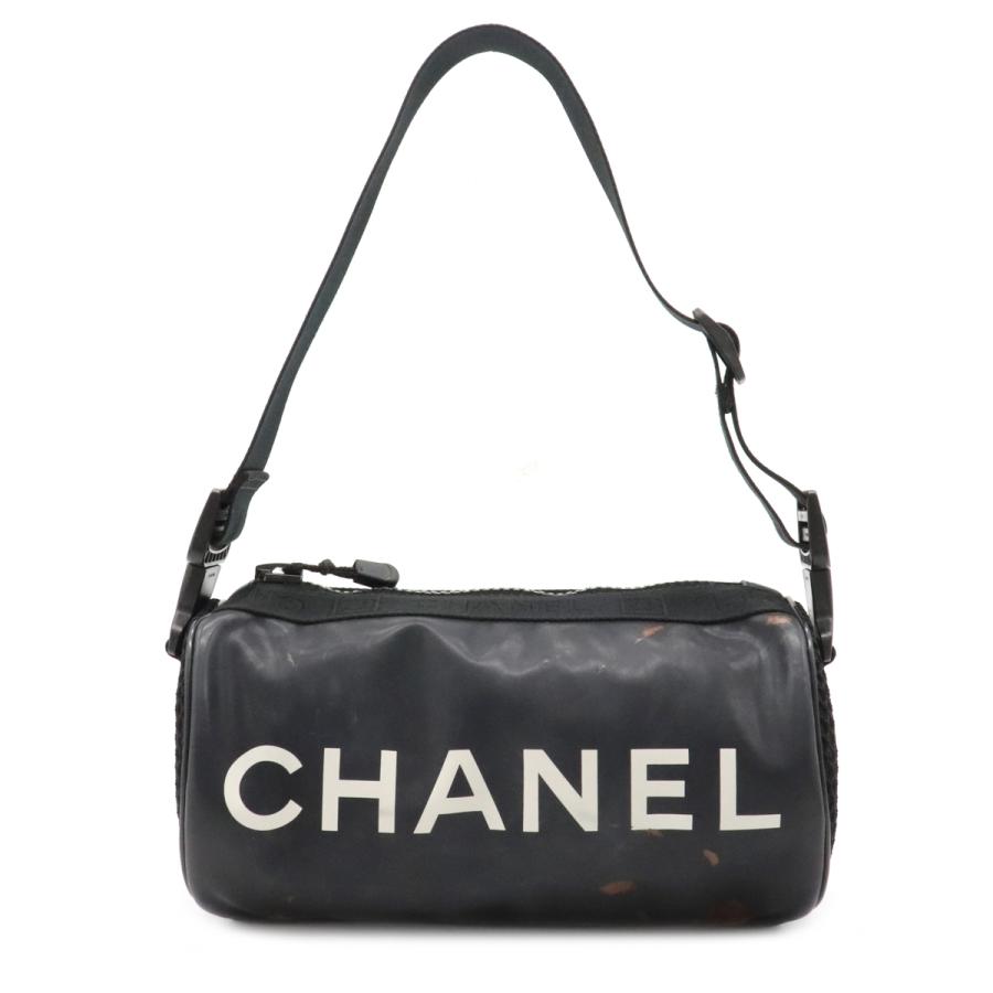 Chanel シャネル スポーツライン ココマーク ショルダーバッグ セミショルダー 筒型 ミニボストンバッグ ラバー ブラック 黒 ホワイト 中古 Blumin 通販 Yahoo ショッピング
