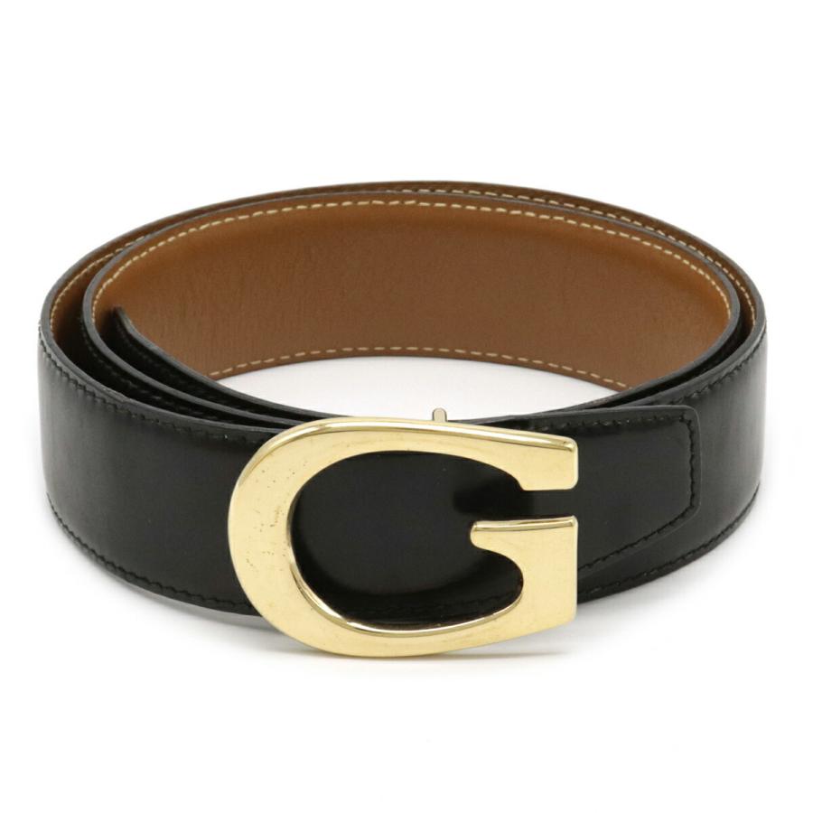 Gucci グッチ Gバックル レディースベルト レザー 黒 ブラック ゴールド金具 70 036 1406 0956 中古 Blumin 通販 Yahoo ショッピング