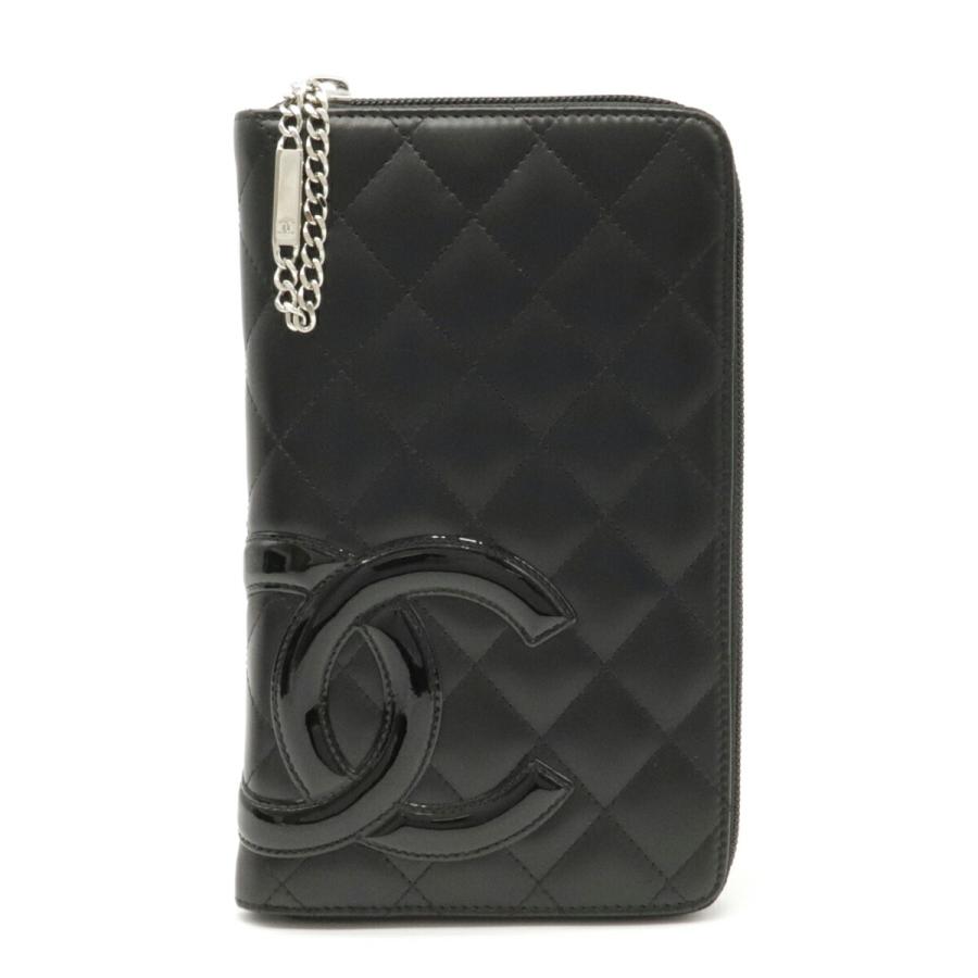 Chanel シャネル カンボンライン ラウンドファスナー 長財布 オーガナイザー ココマーク レザー エナメル 黒 ブラック ピンク 6710 中古 Blumin 通販 Yahoo ショッピング