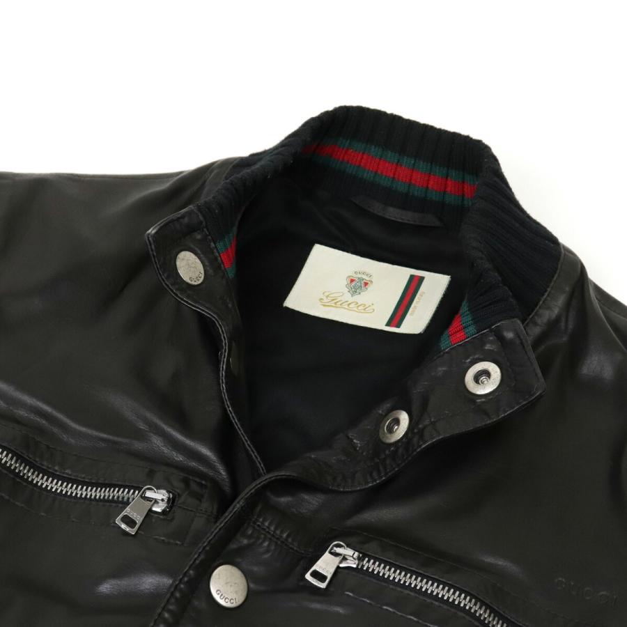 GUCCI シェリーライン レザーボンバージャケット 
