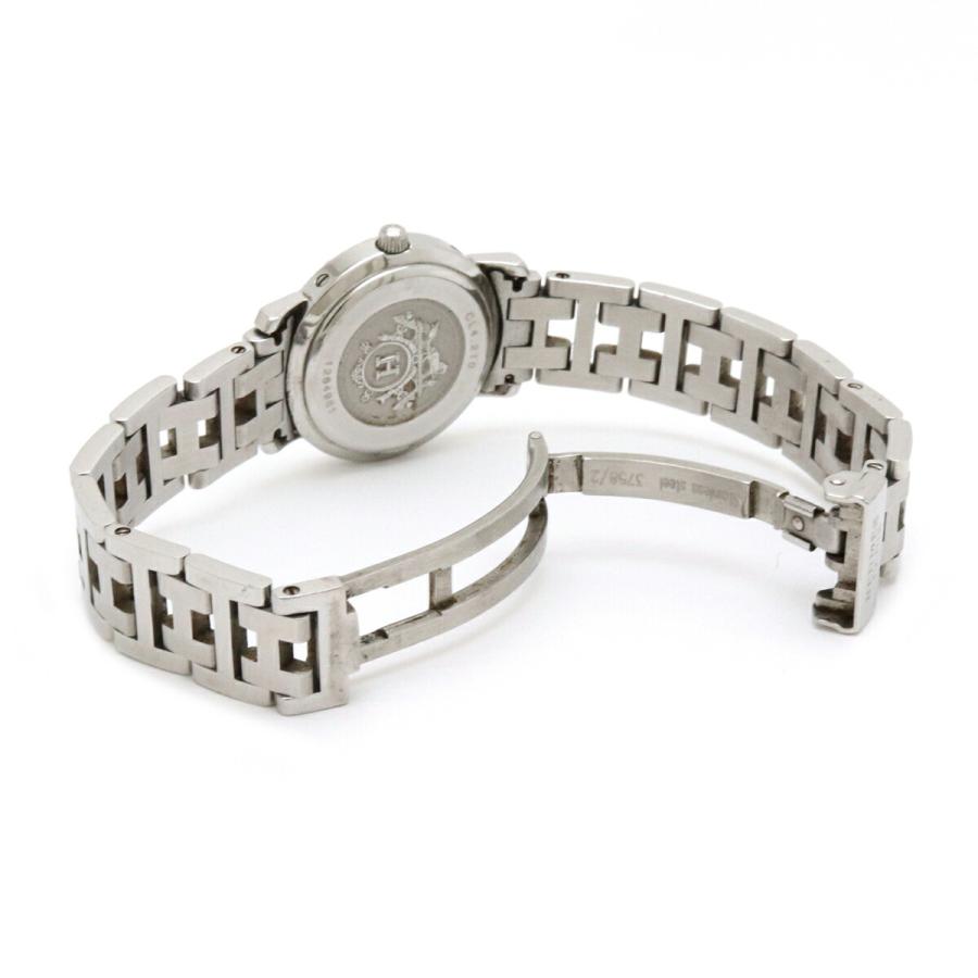 HERMES エルメス クリッパー デイト ピンク文字盤 レディース QZ