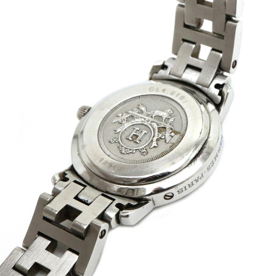 HERMES エルメス クリッパー デイト ピンク文字盤 レディース QZ