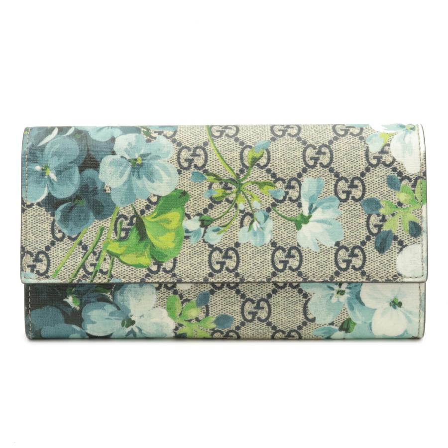 限 定 販 売 Gucci 中古 レッド ブルー系マルチカラー ベージュ レザー Pvc 二つ折り長財布 2つ折長財布 フラワー Ggスプリーム Ggブルームス グッチ 財布 Dagl Tg