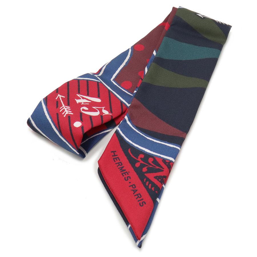 HERMES エルメス TWELL ツイリー ツイル トゥイリー トゥイル スカーフ バッグアクセサリー シルク100% レッド 赤 マルチカラー | HERMES