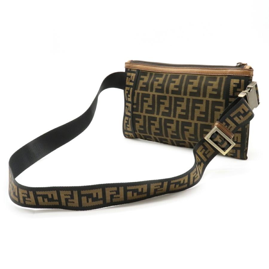フェンディ ウエストポーチ ズッカ 7VA187 カーキ ブラウン キャンバス