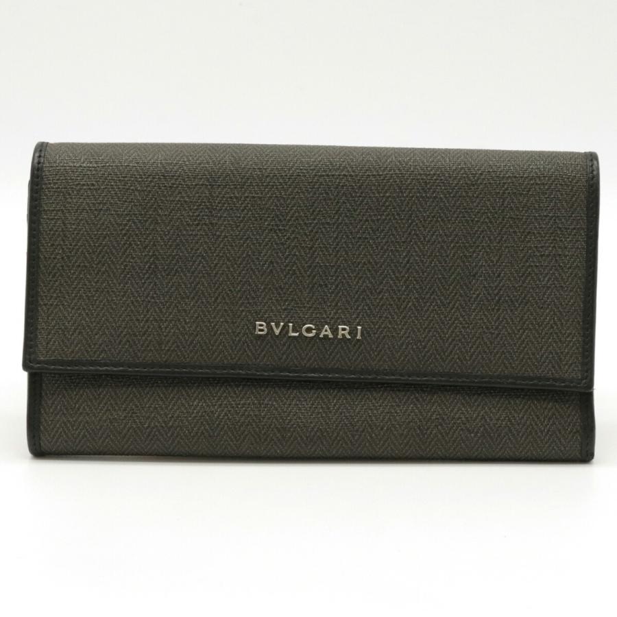 新品本物 グレー Pvc レザー 二つ折り長財布 2つ折長財布 ウィークエンド ブルガリ Bvlgari 黒 中古 シルバー金具 ブラック 財布 Ilduomo Fr