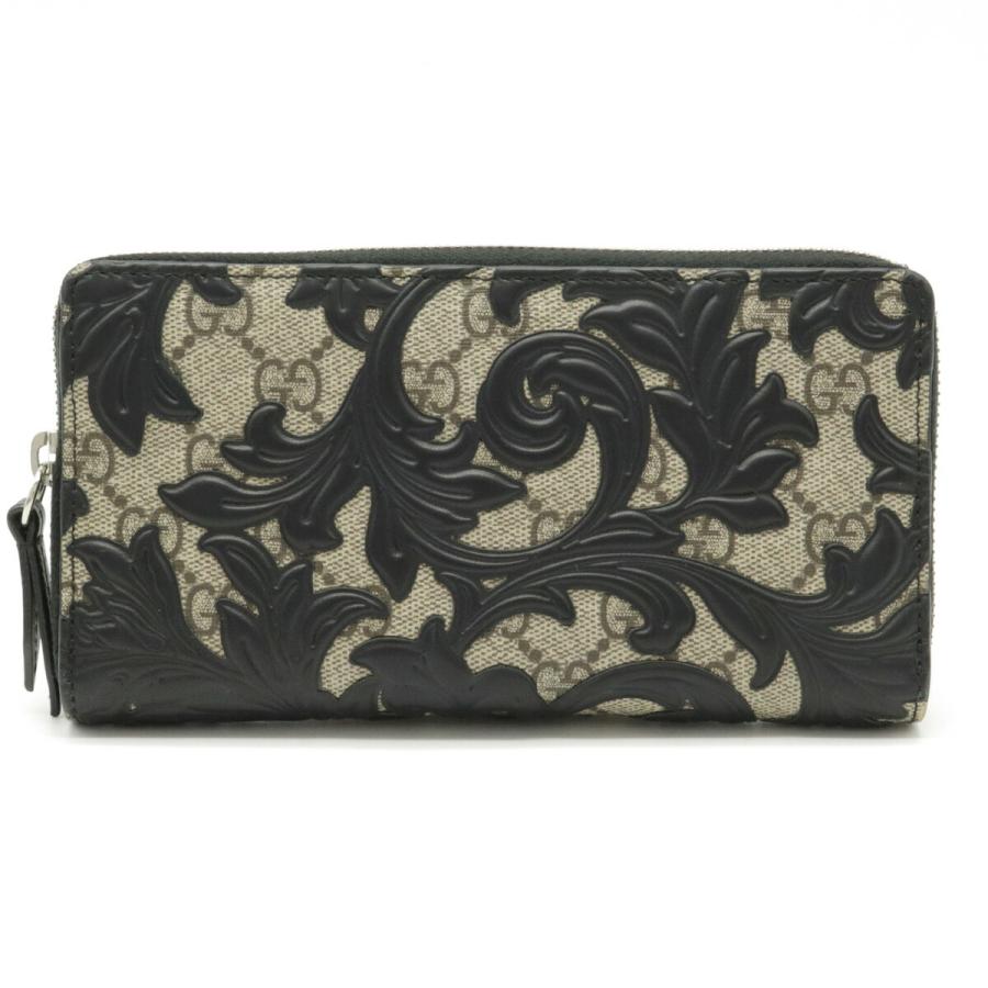 GUCCI グッチ GGスプリーム アラベスク ラウンドファスナー 長財布 PVC レザー ベージュ ブラック 黒 シルバー金具 :12181035:Blumin - 通販 - Yahoo!ショッピング