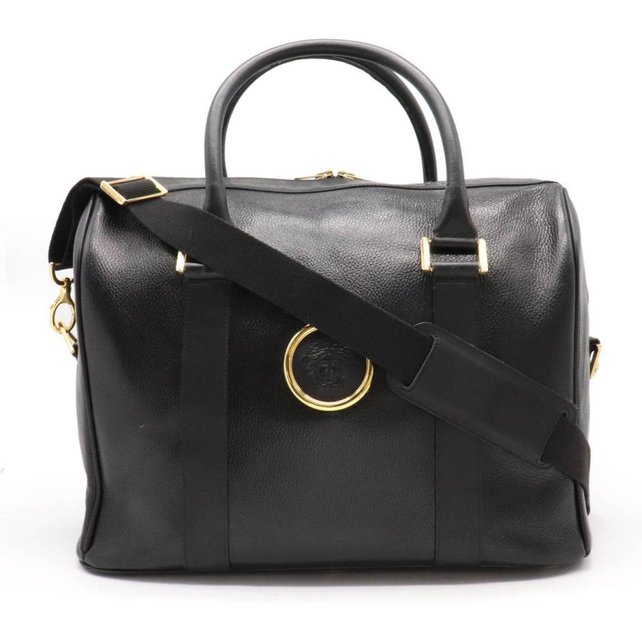 ヴェルサーチ　ボストンバッグ　ナイロン　エナメル　黒　メデューサ　カデナ ジャンニヴェルサーチ ボストンバック メデューサ 肩掛け可 カデナ付