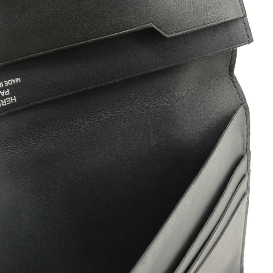 HERMES エルメス マンハッタンロング 2つ折長札入れ 二つ折長財布 バイカラー ヴォーソンブレロ レザー ブラック ダークグレー X刻印 | HERMES | 04