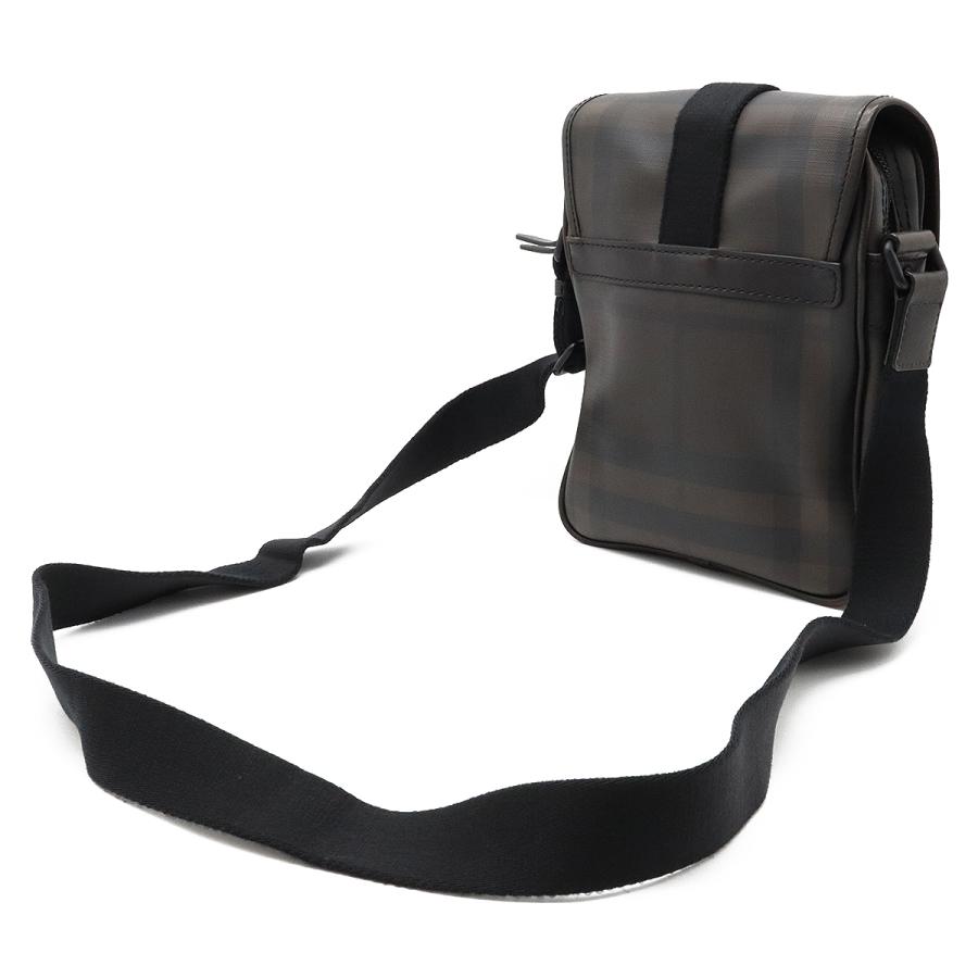 高品質】 チェック柄 PVC ショルダーバッグ バーバリー ダークブラウン