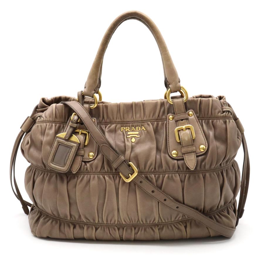 PRADA プラダ ギャザー ハンドバッグ トートバッグ 2WAY ショルダー 
