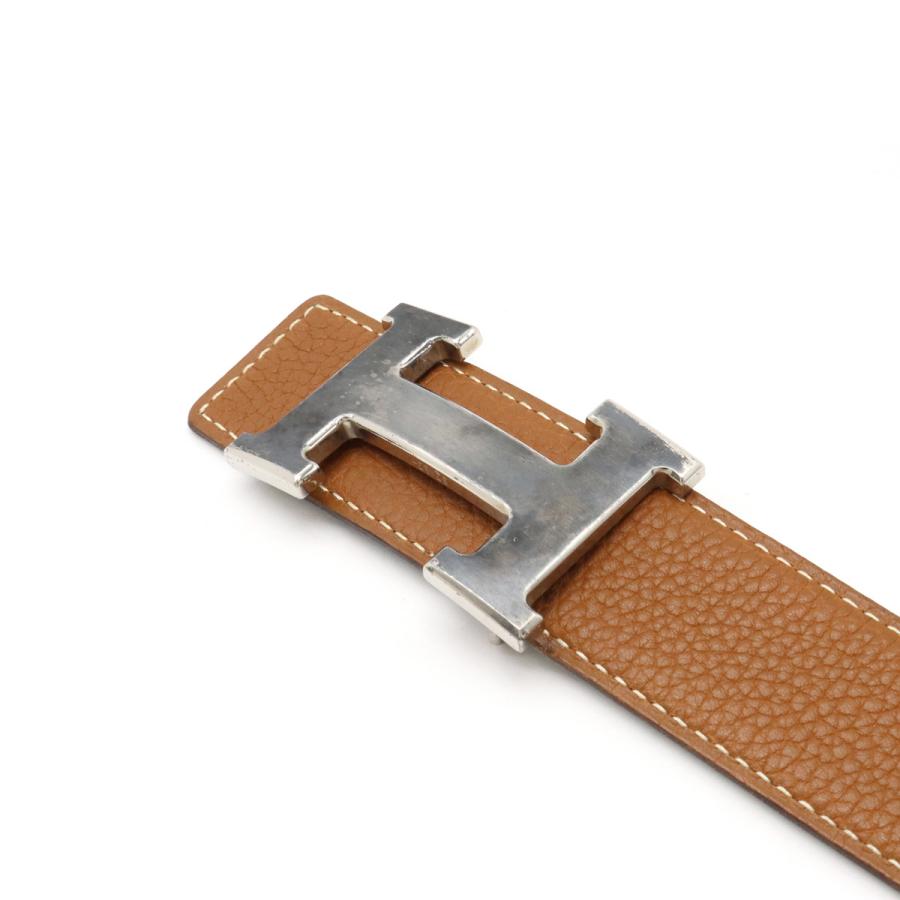 HERMES エルメス コンスタンス Hベルト リバーシブル レザー キャメル