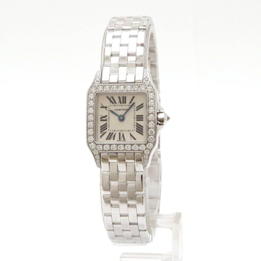Cartier カルティエ サントスドゥモワゼルSM  K18WG ダイヤベゼル レディース 腕時計 QZ クォーツ WF9003Y8 | Cartier