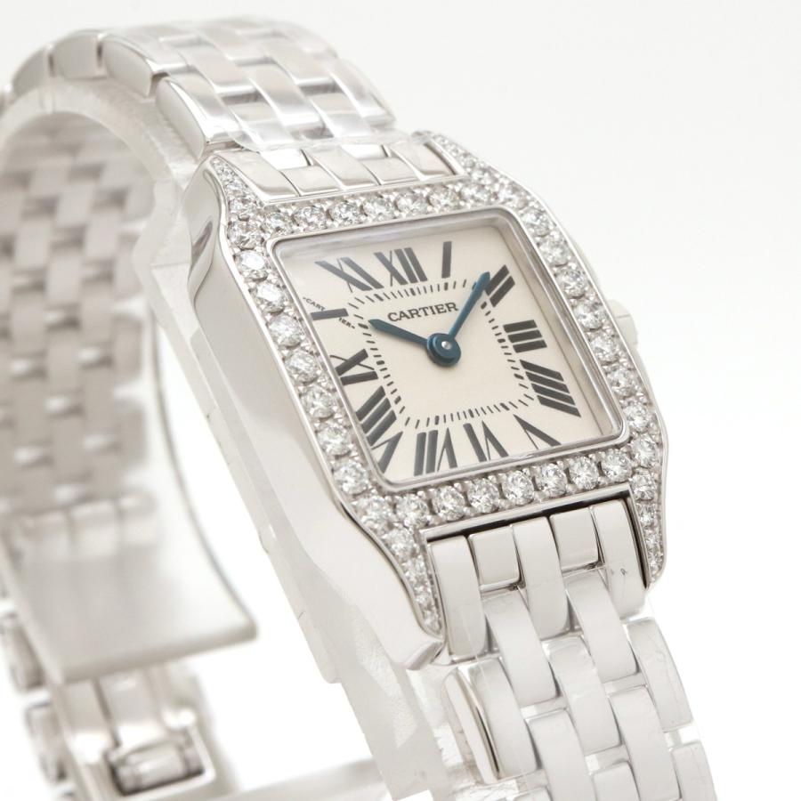 Cartier カルティエ サントスドゥモワゼルSM  K18WG ダイヤベゼル レディース 腕時計 QZ クォーツ WF9003Y8 | Cartier | 04