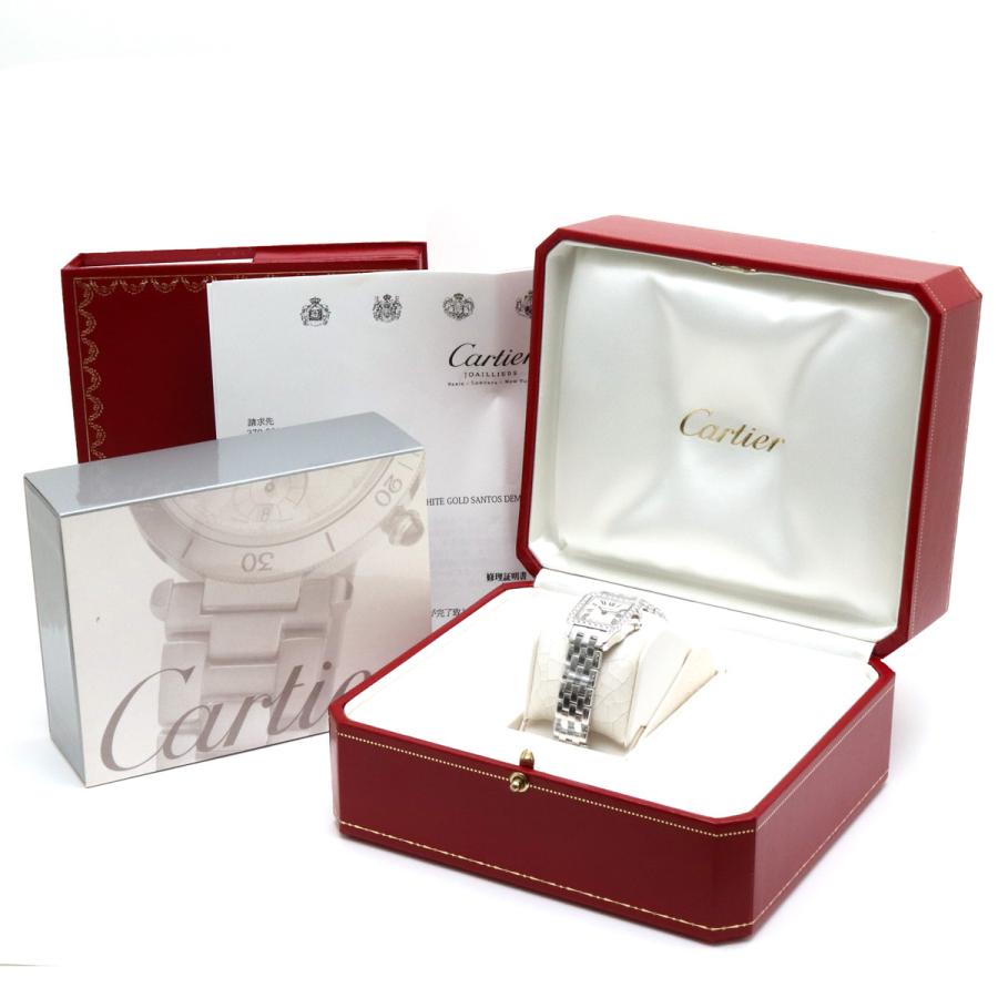 Cartier カルティエ サントスドゥモワゼルSM  K18WG ダイヤベゼル レディース 腕時計 QZ クォーツ WF9003Y8 | Cartier | 07