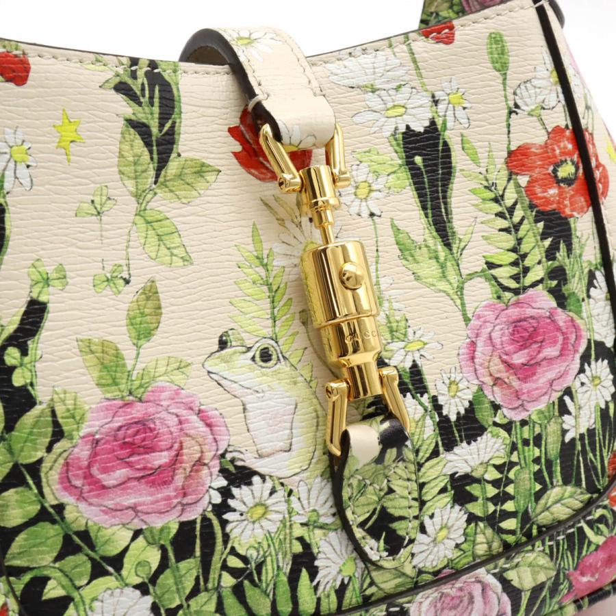 GUCCI グッチ ジャッキー 1961 ミニホーボー ハンドバッグ 2WAYショルダー ヒグチユウココラボ フラワー 花柄 レザー アイボリー | GUCCI | 06