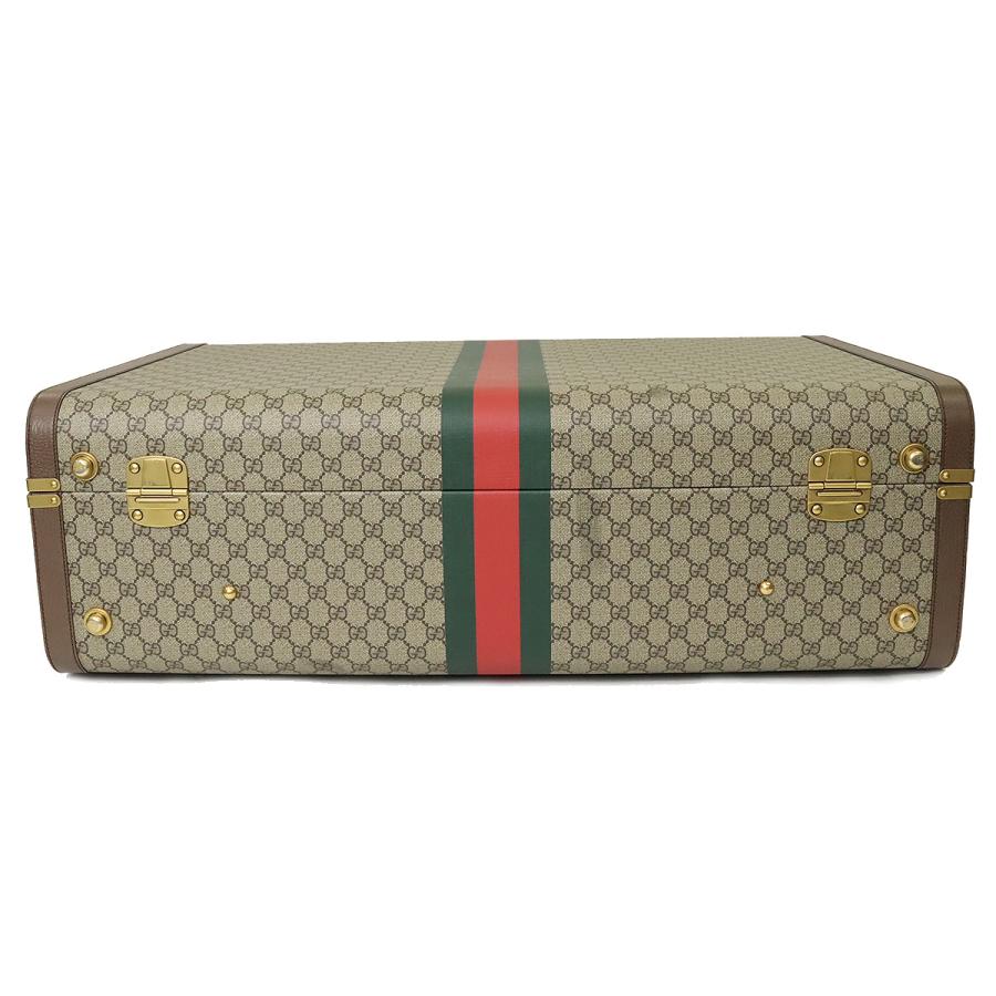 激レア‼️GUCCI エナメル　トランクケース　ボストン　鍵付き Gucci Savoy medium rigid suitcase in beige and ebony Supreme