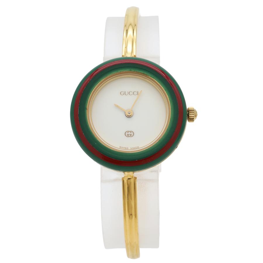GUCCI グッチ チェンジベゼル ホワイト文字盤 GP レディース QZ クォーツ 腕時計 11/12 | GUCCI