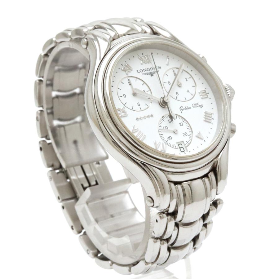 LONGINES ロンジン ゴールデンウィング クロノグラフ ホワイト文字盤 SS メンズ QZ クォーツ 腕時計 L3.610.4 | LONGINES | 02