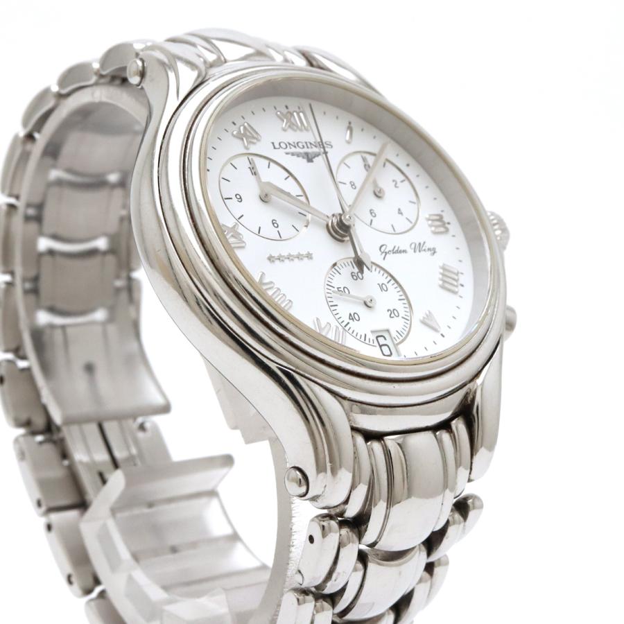 LONGINES ロンジン ゴールデンウィング クロノグラフ ホワイト文字盤 SS メンズ QZ クォーツ 腕時計 L3.610.4 | LONGINES | 04