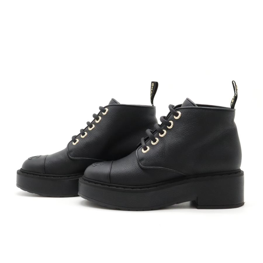 CHANEL（シャネル） ショートブーツ レースアップ 編み上げ ココマーク