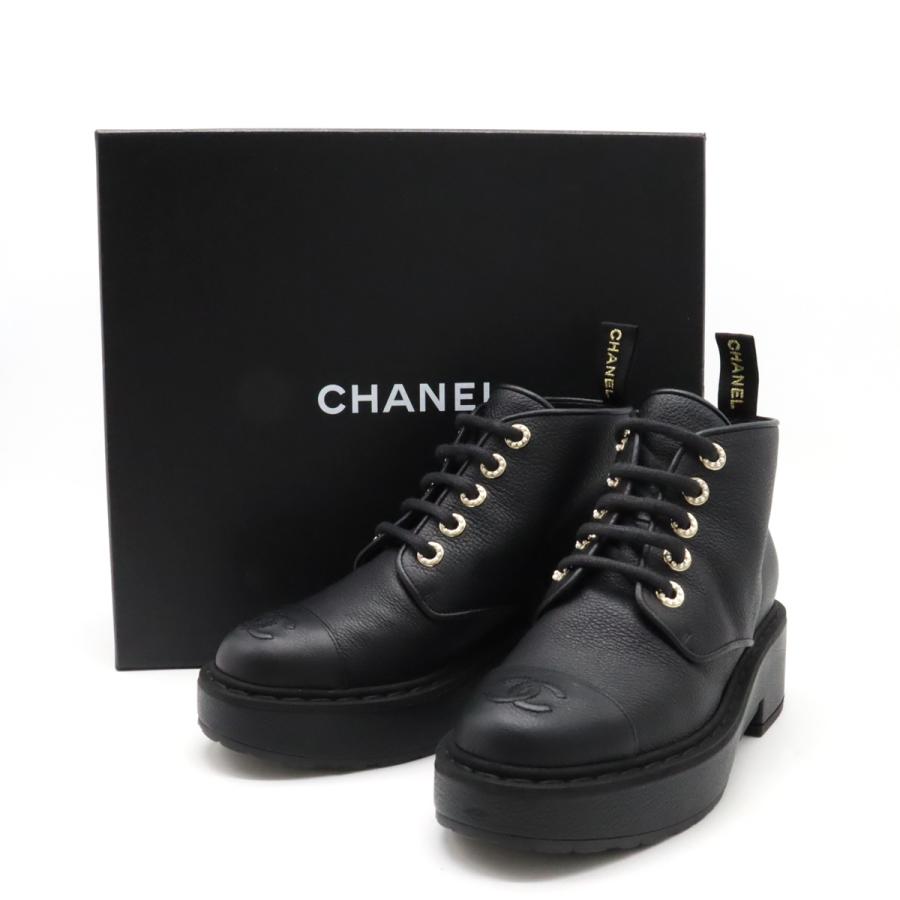 CHANEL（シャネル） ショートブーツ レースアップ 編み上げ ココマーク