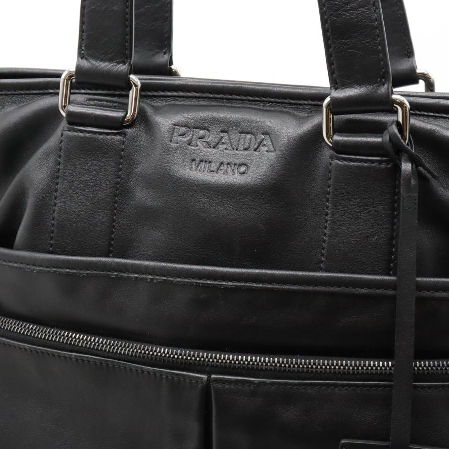 PRADA プラダ トートバッグ 2WAY ショルダーバッグ 斜め掛け ソフトカーフ レザー NERO 黒 ブラック｜blumin｜08