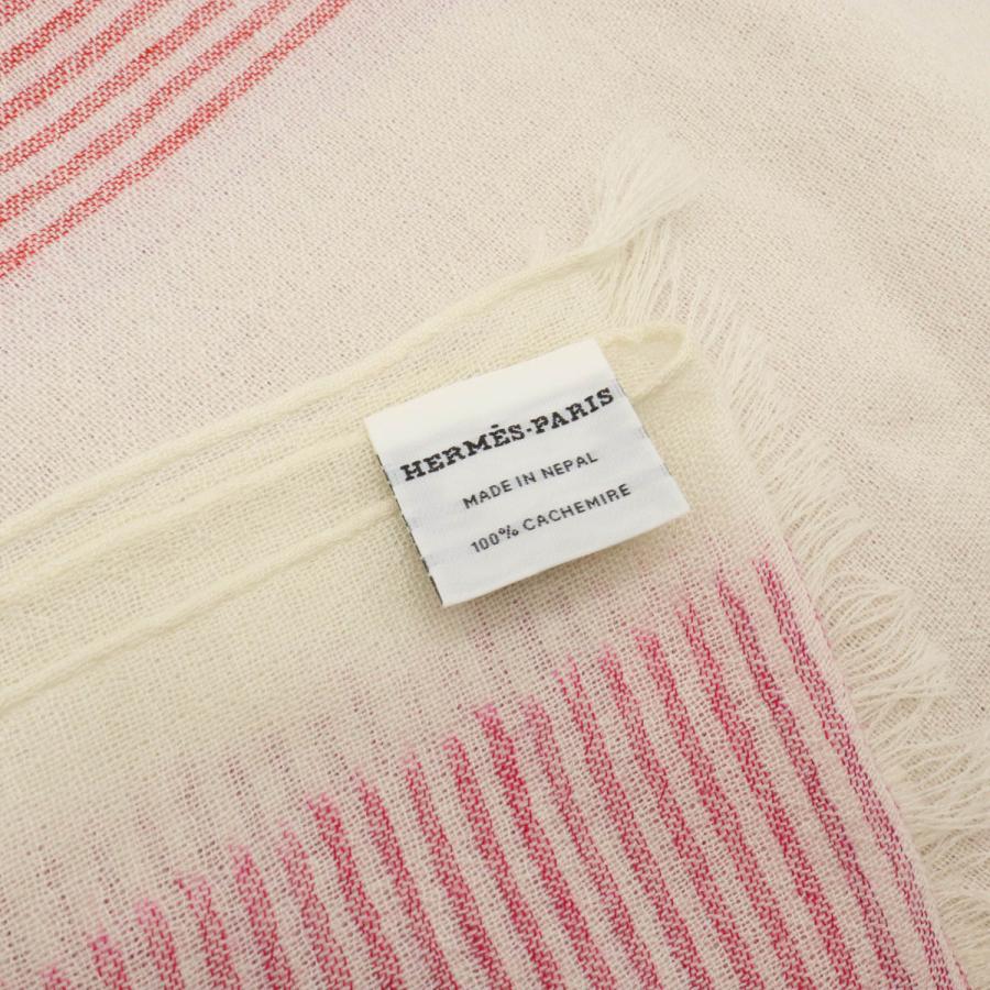 HERMES エルメス ホライゾン ストール ショール ストライプ柄 カシミヤ100% ベージュ ピンクグラデーション | HERMES | 03