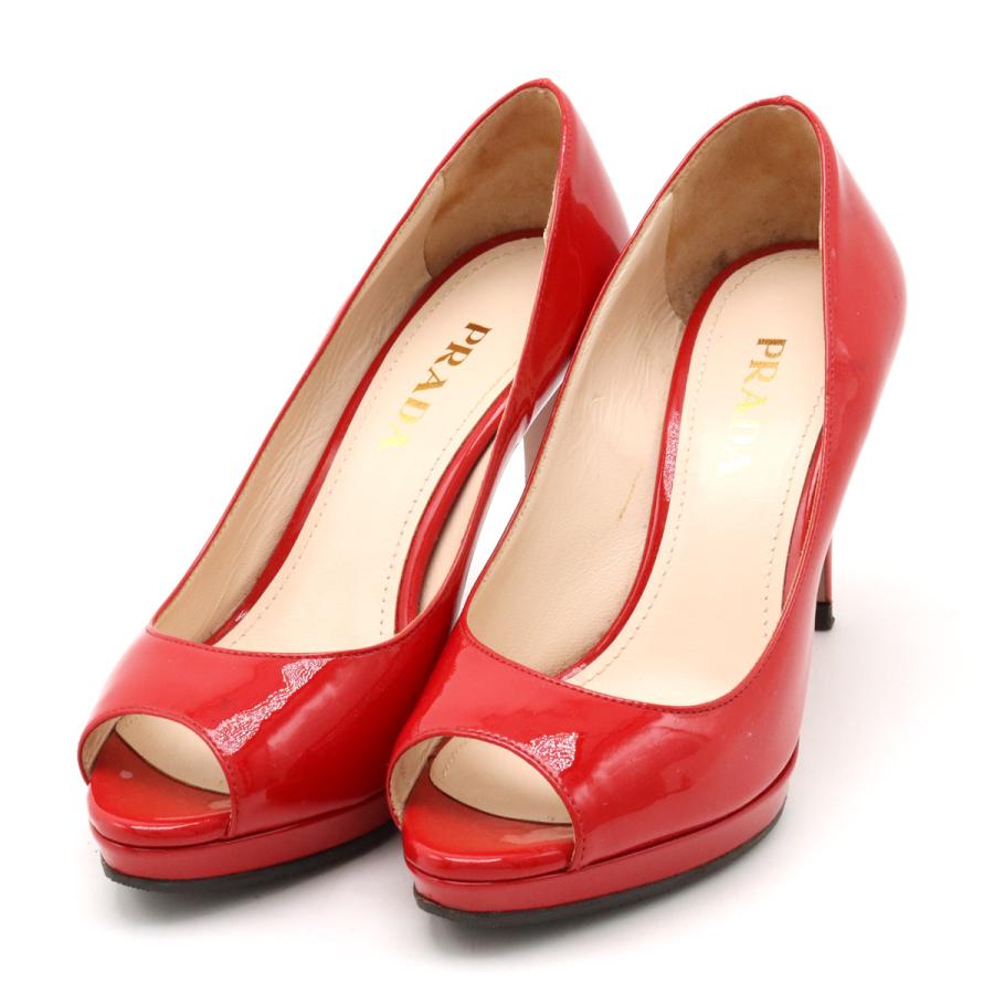 PRADA グレー オープントゥヒール PRADAのパンプス(グレー)
