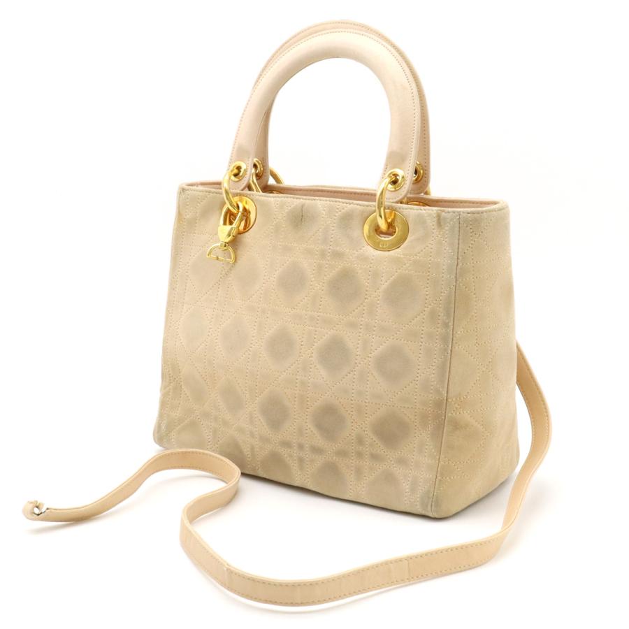 t679)【美品】Christian Dior ソフトチェーントートバッグ カナージュ マスタードベージュ クリスチャンディオール レディース レザー t679)【美品】Christian Dior ソフトチェーントートバッグ カナージュ