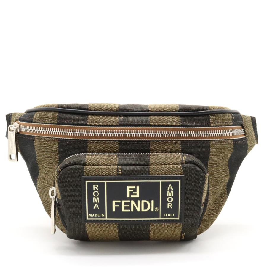 FENDI フェンディ ペカン ストライプ ボディバッグ ウエストポーチ 