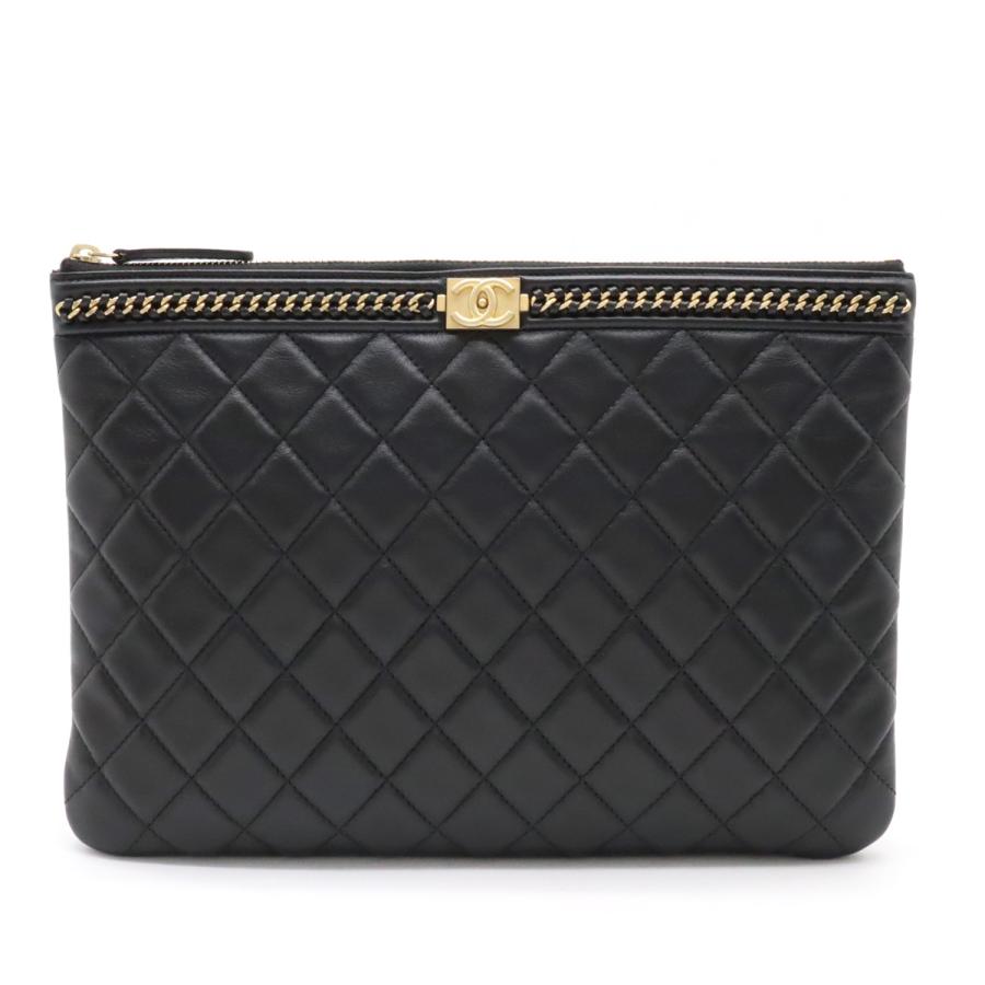 CHANEL シャネル ボーイシャネル マトラッセ ココマーク クラッチ 