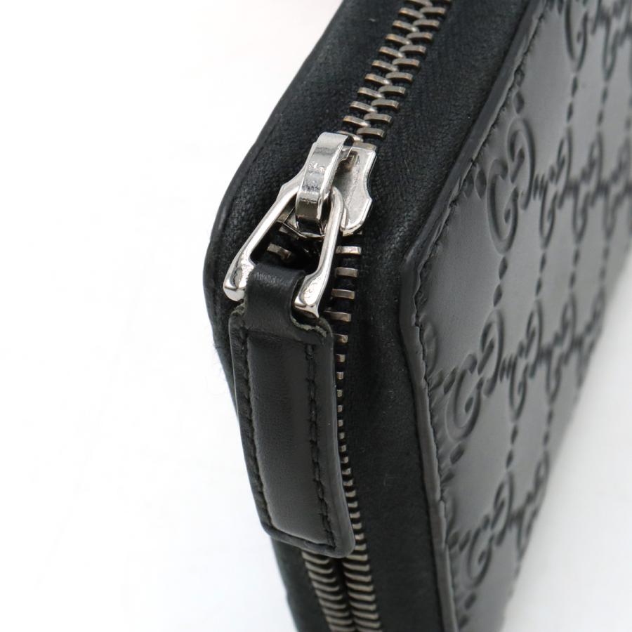 GUCCI グッチ グッチシマ ラウンドファスナー 長財布 レザー ブラック 黒 シルバー金具 307987 | GUCCI | 03