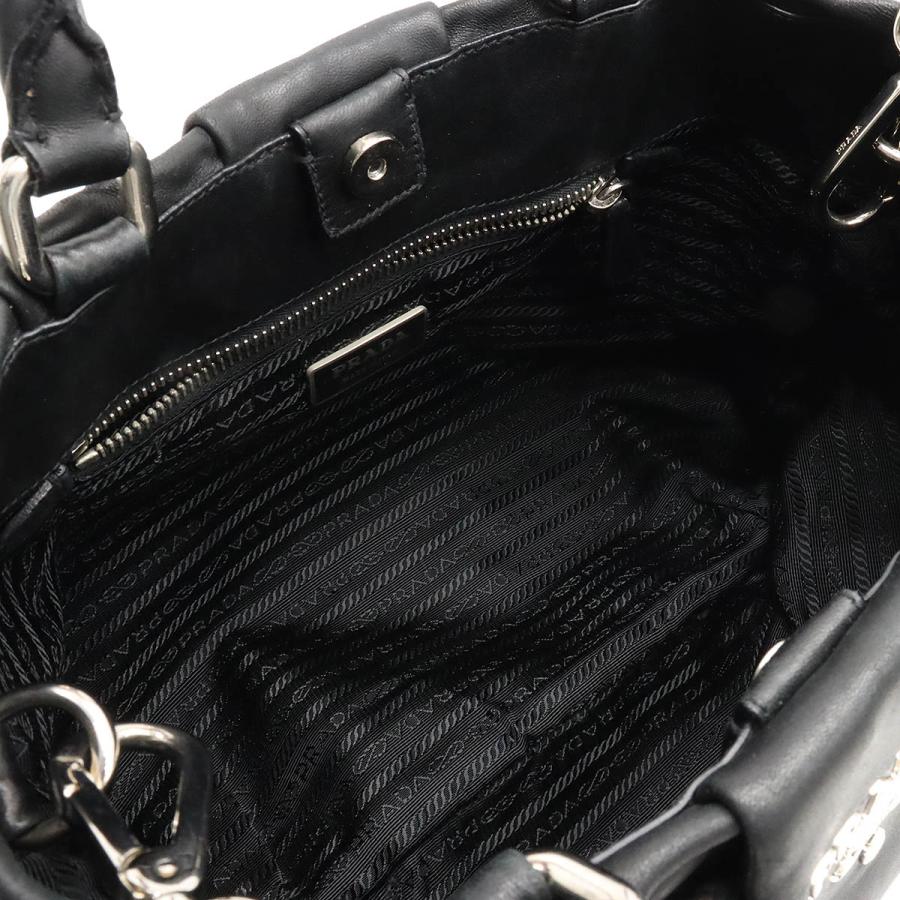 買いネット PRADA プラダ NAPPA SPORT ハンドバッグ 2WAY ショルダーバッグ レザー NERO 黒 ブラック